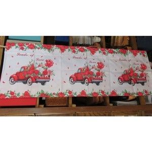 "Loads of Love" Red Truck with Red Roses Valance - new, no tag